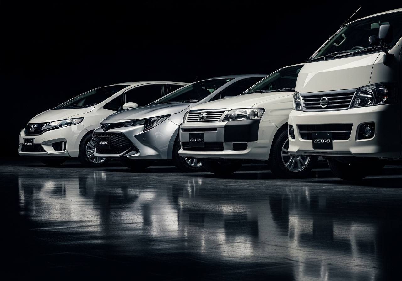 Honda Fit, Toyota Corolla, Toyota Probox and Nissan Caravan — the cars we specialise in